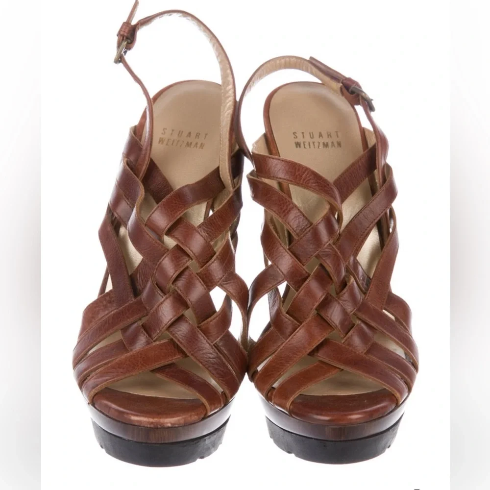Stuart Weitzman Brown Strappy Heels - Picture 4 of 4